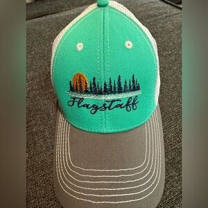 NWOT Flagstaff Embroidered Green & Gray Trucker Hat